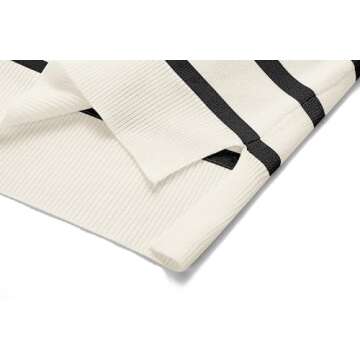 MIROL Women's Sleeveless Striped Tank Tops 2025 Summer Crewneck T-Shirts Basic Knit Casual Loose Blouse White