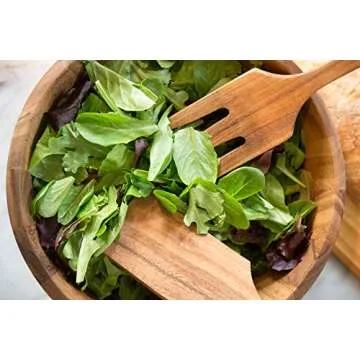 Elegant Extra Large Salad Utensil Set - Acacia Wood Beauty