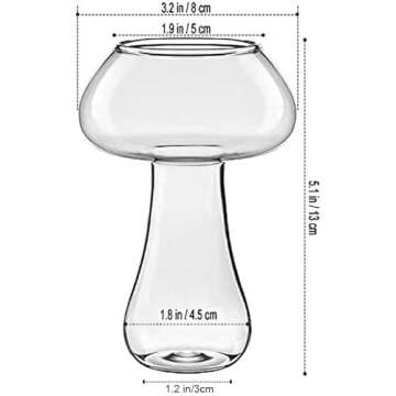 Creative Mushroom Shaped Cocktail Glass,Unique Fungus Drinking Glasses,Cute Juice Glass Cups, 9 OZ H...