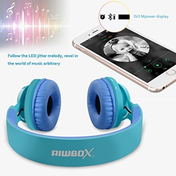 Riwbox WT-7S Kids Bluetooth Headphones with LED Lights