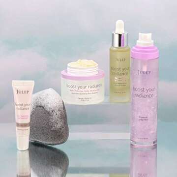 Julep All-Natural Charcoal Konjac Exfoliating Facial Sponge, Gentle Daily Detoxifying Face Scrub with Konjac Root + Bamboo Charcoal Powder