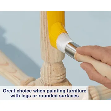 Zibra Round Paint Brush for Curved Surfaces and Ornate Details, 1 in, White, Pro Grade