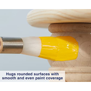 Zibra Round Paint Brush for Curved Surfaces and Ornate Details, 1 in, White, Pro Grade