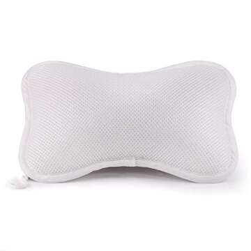 Bath Pillow 3D Mesh Spa Non-slip 2 Strong Suction Cups Support for Head Neck Back