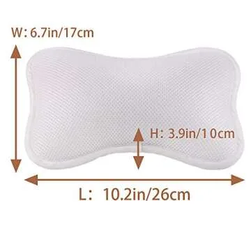 Bath Pillow 3D Mesh Spa Non-slip 2 Strong Suction Cups Support for Head Neck Back