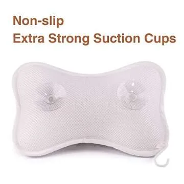 Bath Pillow 3D Mesh Spa Non-slip 2 Strong Suction Cups Support for Head Neck Back
