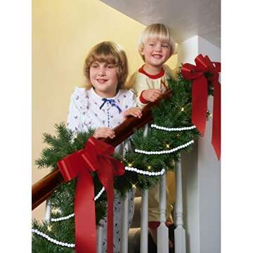 Christmas Wooden Bead Garland Wood Bead Garland Christmas Tree Decorations for Christmas Holiday Favors, 12 Feet (White)