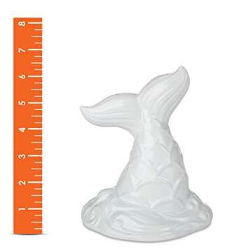 MindWare Paint Your Own Porcelain: Mermaid Tail Bank with Rubber Stopper, 12 Paints & 1 Brush - Creative paintable Pottery Crafts & Gift Kits for Kids