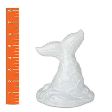 MindWare Paint Your Own Porcelain: Mermaid Tail Bank with Rubber Stopper, 12 Paints & 1 Brush - Creative paintable Pottery Crafts & Gift Kits for Kids