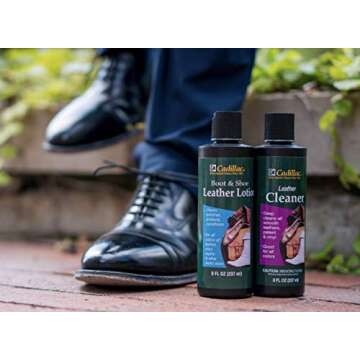 Cadillac Boot and Shoe Leather Lotion 8 Ounces - Cleans, Conditions, Protects, and Polishes Leather Footwear and Accessories