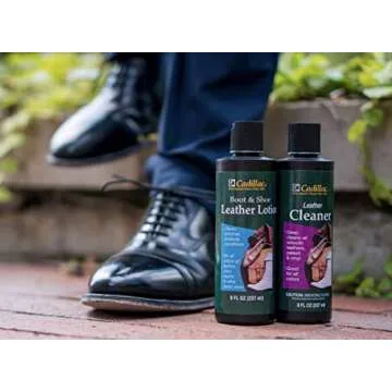 Cadillac Boot and Shoe Leather Lotion 8 Ounces - Cleans, Conditions, Protects, and Polishes Leather Footwear and Accessories