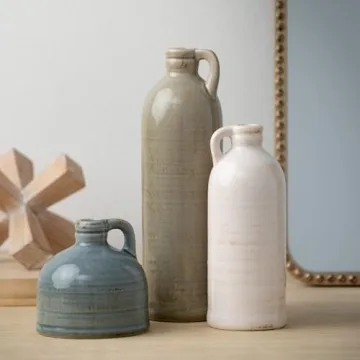 Sullivans Ceramic Jug Vase Set for Farmhouse Decor