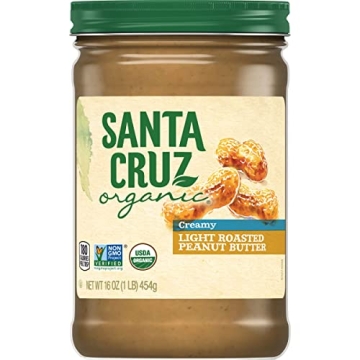 Santa Cruz Organic Crunchy Dark Roasted Peanut Butter, 16 Ounces