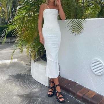 Women's Sexy Spaghetti Strap Hollow Out Maxi Dress