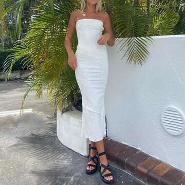 Women's Sexy Spaghetti Strap Hollow Out Maxi Dress