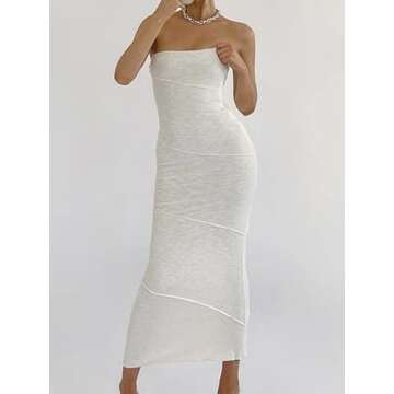 Women's Sexy Spaghetti Strap Hollow Out Maxi Dress