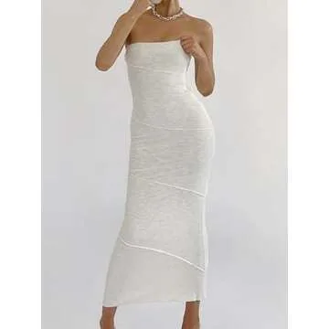 Women's Sexy Spaghetti Strap Hollow Out Maxi Dress