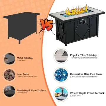 BALI OUTDOORS 42In Fire Pit Table for Outdoor Enjoyment