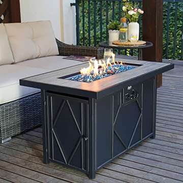 BALI OUTDOORS 42In Fire Pit Table for Outdoor Enjoyment