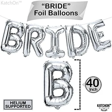 KatchOn, Giant Bride Balloons Silver - 40 Inch | Bachelorette Party Decorations | Bride Balloons Bachelorette for Bridal Shower Decorations | Silver Bride Balloons | Ring Balloon, Bride Decorations