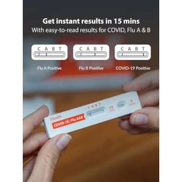 iHealth COVID-19, Flu A&B 3-in-1 Antigen Rapid Test, Results in 15 Minutes, FDA Authorized OTC Flu &...
