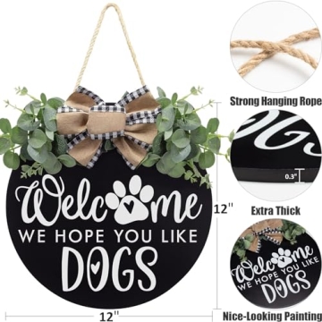 Dog Lovers Welcome Wreath Decor with Eucalyptus and Bow