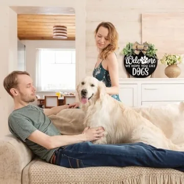 Dog Lovers Welcome Wreath Decor with Eucalyptus and Bow