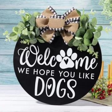 Dog Lovers Welcome Wreath Decor with Eucalyptus and Bow