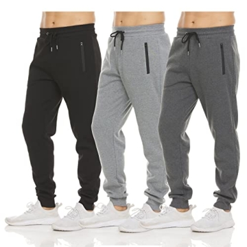 Men's Fleece Active Jogger Sweatpants - 3 Pack