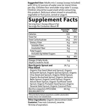 Garden of Life Fiber Supplement Organic Powder 30 Servings