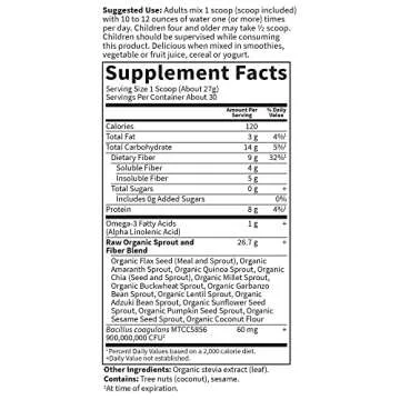 Garden of Life Fiber Supplement Organic Powder 30 Servings