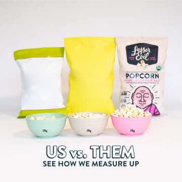 LesserEvil Himalayan Pink Salt Organic Popcorn, No Artificial Ingredients, Coconut Oil, 0.88 Ounce (Pack of 25)