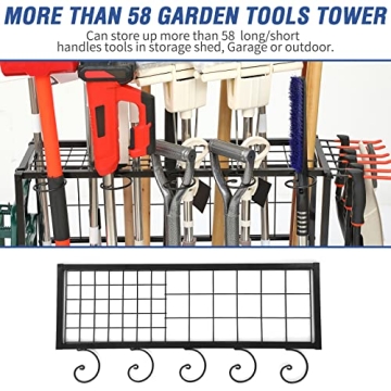 Garden Tool Organizer for Garage | Holds 58 Tools Easily