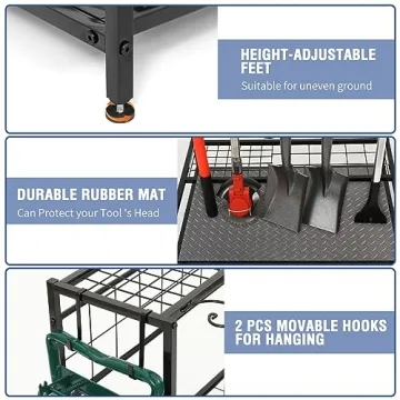 Garden Tool Organizer for Garage | Holds 58 Tools Easily
