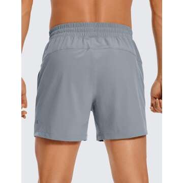CRZ YOGA Men's Linerless Workout Shorts - 5" Lightweight Quick Dry for Running Sports Athletic Gym w...