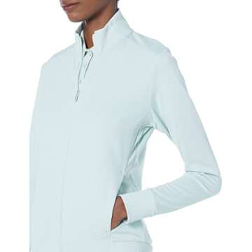 adidas Women's Standard Textured Full Zip Jacket, Linen Green, Medium