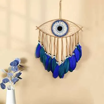Holmgren Evil Eye Dream Catcher - Handmade Blue Home Decor