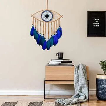 Holmgren Evil Eye Dream Catcher - Handmade Blue Home Decor