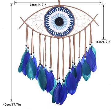 Holmgren Evil Eye Dream Catcher - Handmade Blue Home Decor
