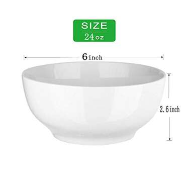 Accguan 24-Ounce Porcelain Bowl Set - 8 Pack for All Meals