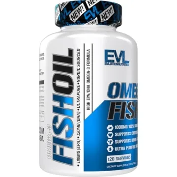 Evlution Nutrition Triple Strength Omega 3 Fish Oil - Burpless Fish Oil EPA DHA Omega 3 Supplement in Easy to Swallow Citrus Flavor Softgels - Enteric Coated Fish Oil Supplement - 120 Count