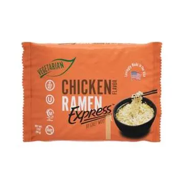 RAMEN EXPRESS Ramen Noodle Packs, 3 Oz Each (Pack Of 24) by Chef Woo | Vegetarian Ramen Noodles | No Added MSG | Halal | Egg-Free and Dairy-Free