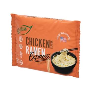 RAMEN EXPRESS Ramen Noodle Packs, 3 Oz Each (Pack Of 24) by Chef Woo | Vegetarian Ramen Noodles | No Added MSG | Halal | Egg-Free and Dairy-Free