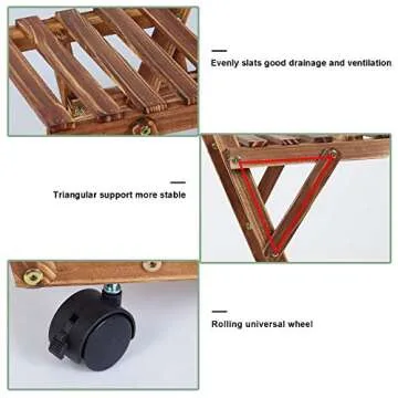 Unho Triangular Plants Stand 32" with Wheels for Indoor Use
