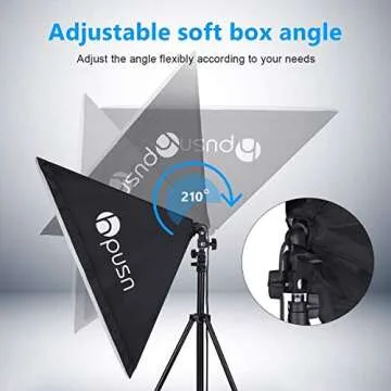 HPUSN Softbox Lighting Kit Continuous Lighting System Professional Studio Photography with 85W 5500K E27 Socket Light and 3 Reflectors 50 x 70 cm and 4 Bulbs for Portraits and Product Shooting