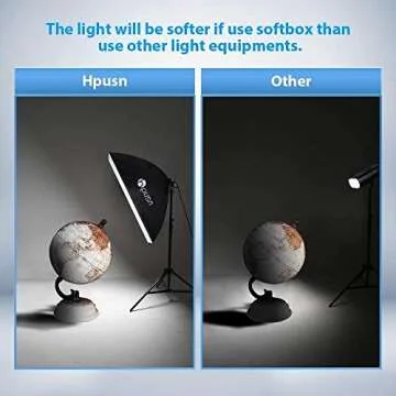 HPUSN Softbox Lighting Kit Continuous Lighting System Professional Studio Photography with 85W 5500K E27 Socket Light and 3 Reflectors 50 x 70 cm and 4 Bulbs for Portraits and Product Shooting