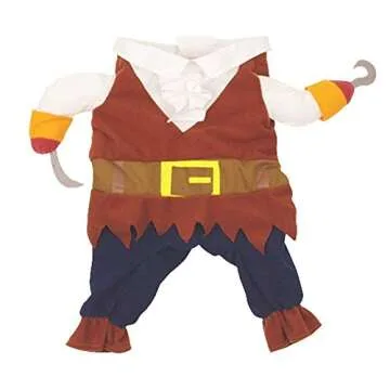 Hotumn Dog Costume Pirates of The Caribbean Style Halloween Dog Clothes with Pirate Hat Funny Pet Outfit Cat Corsair Costume Amazing Dog Uniform for Small Dog Role Playing Party Outdoor Walking (S)