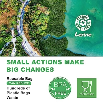 Lerine Reusable Bags - Dishwasher Safe, Eco-Friendly Food Storage
