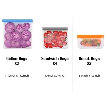 Lerine Reusable Bags - Dishwasher Safe, Eco-Friendly Food Storage