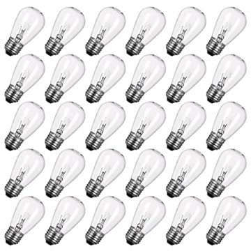 30 Pack S14 Clear Bulbs - Vintage Style Outdoor Lighting